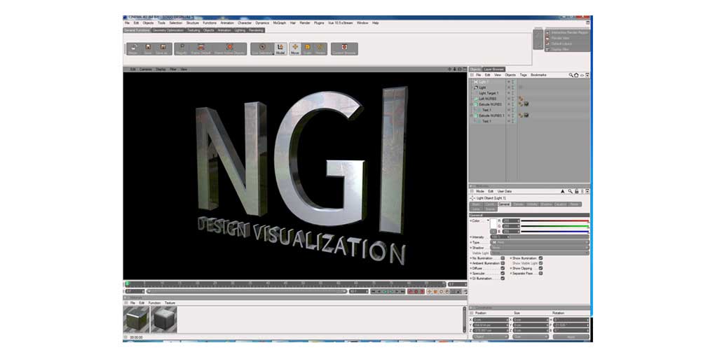 Training Software Interface Cinema 4D